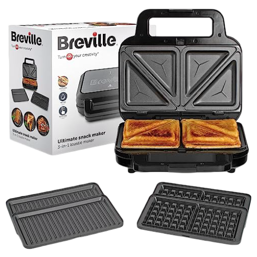 Breville: Stainless Steel 3-in-1 Ultimate Snack Maker (Black)