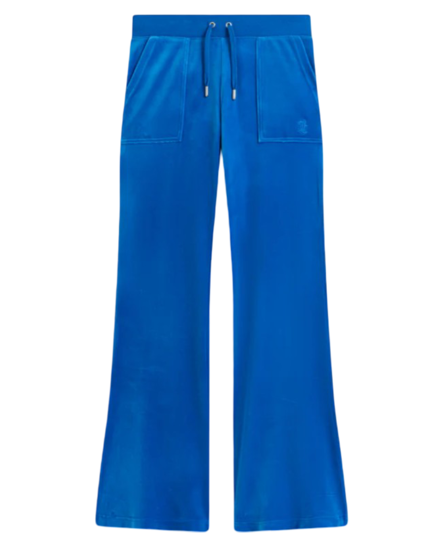 Low Rise Velour Track Pants (Princess Blue)