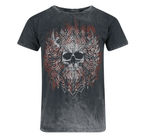 Outer Vision: "Viking Skull" T-Shirt (Grey)