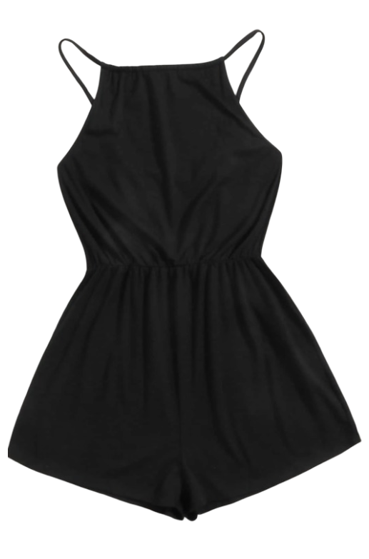 Women's Ezwear Solid Halter Romper