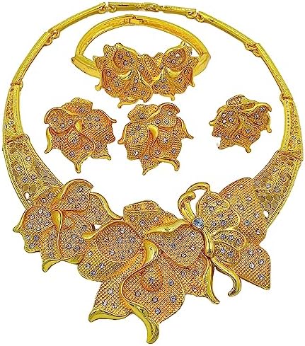 LifflyLadys: Women's African Jewelry Set Dubai Gold Necklace (Gold)