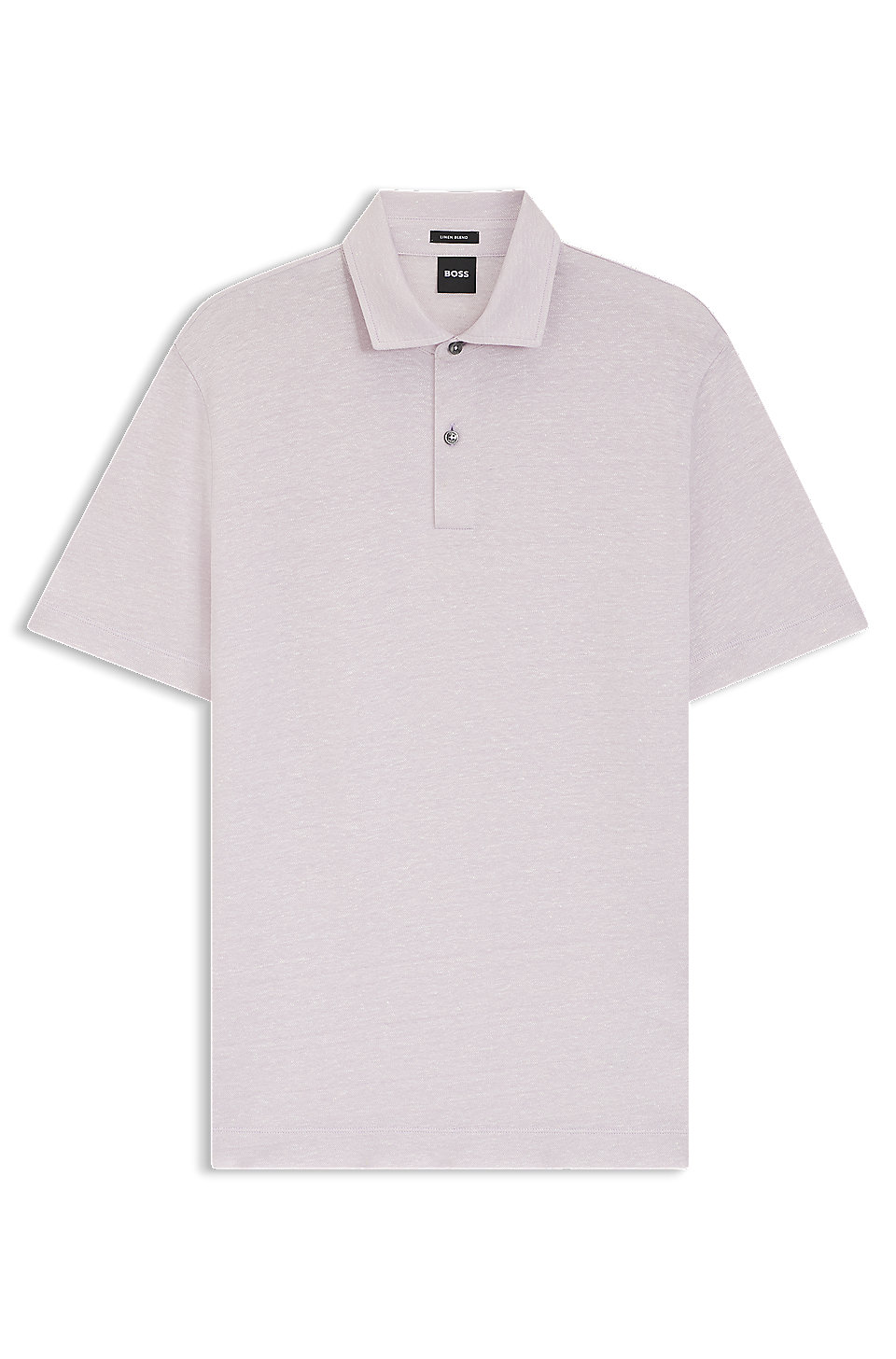 Men's Regular-Fit Polo Shirt In Cotton And Linen (Light Purple)