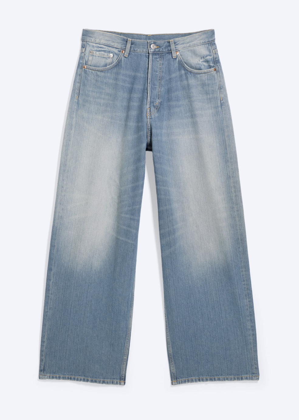 Astro Mid-Rise Loose Baggy Unisex Jeans (Saddle Blue)