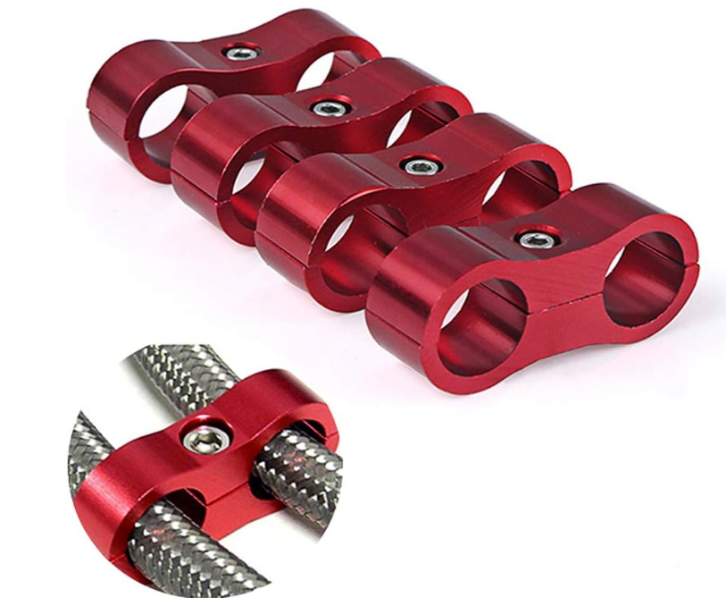 8AN: Aluminum Hose Separator Clamp (Set of 4)