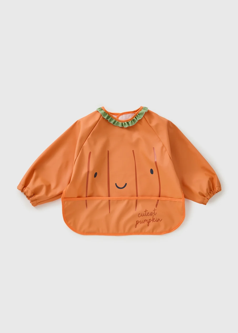 Baby's Orange Pumpkin Coverall Bib