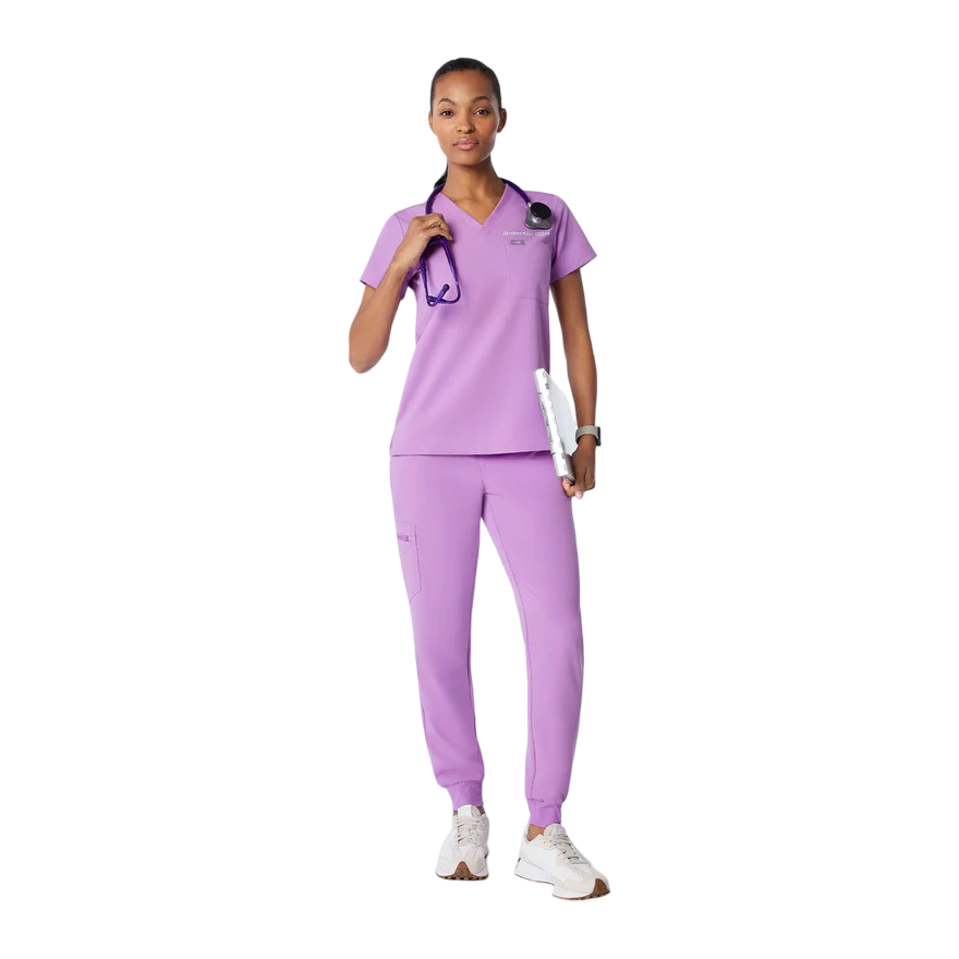 Catarina One Pocket Scrub Top (Wild Iris)