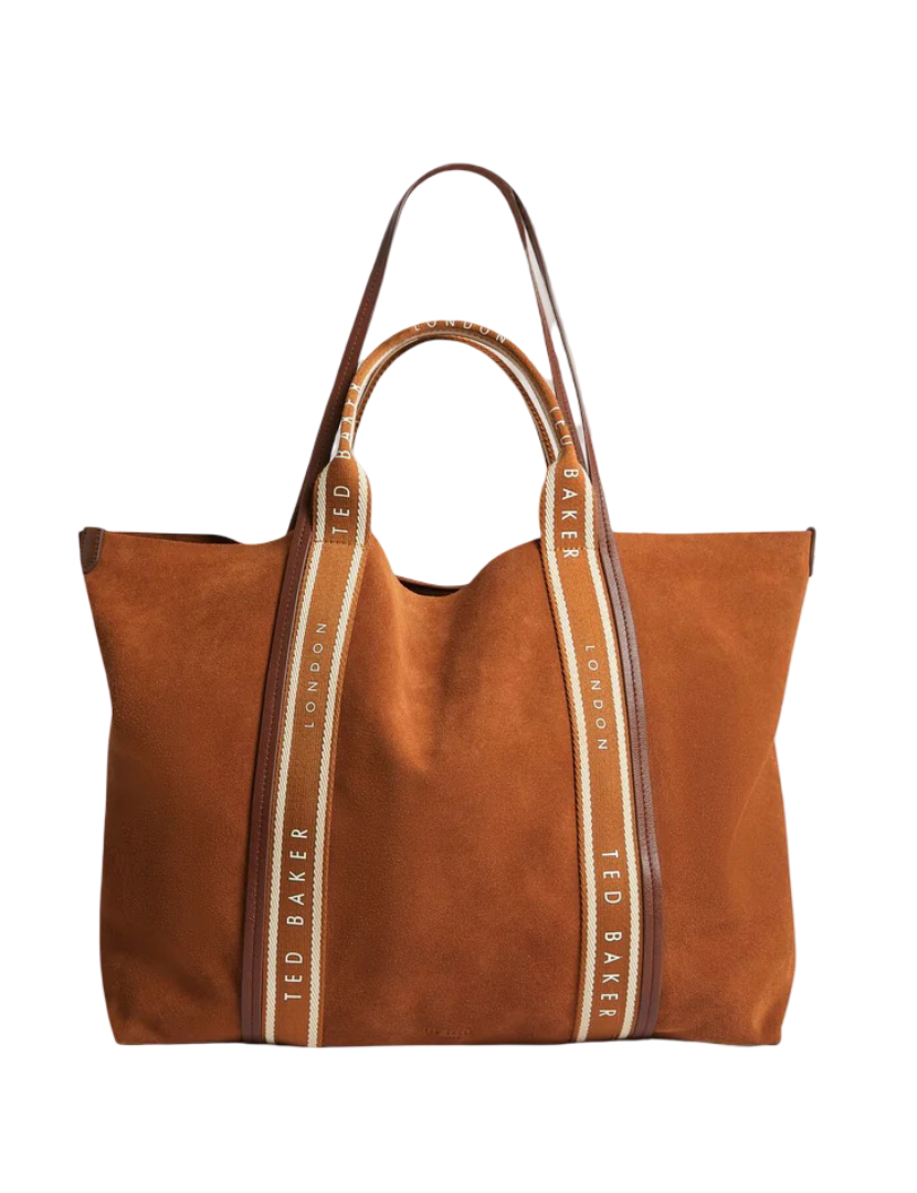 Laurrel Suede Webbing Trim Large Shopper Bag