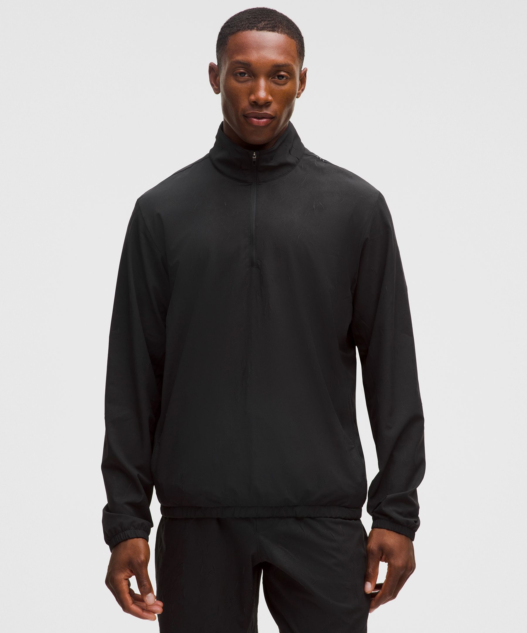 Men's Zeroed In Crinkle Texture Half Zip (Silver)