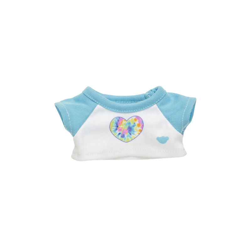 Build-A-Bear Mini Beans: Tie-Dye Heart T-Shirt (Blue/White)
