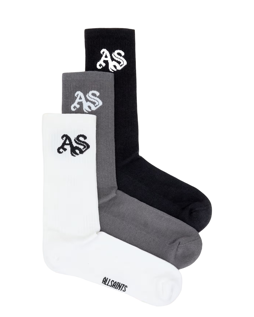 AllSaints Gothic 3 Pack Socks