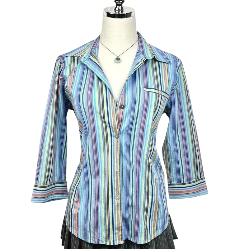 Chico’s: Vintage Striped Button-Up Shirt