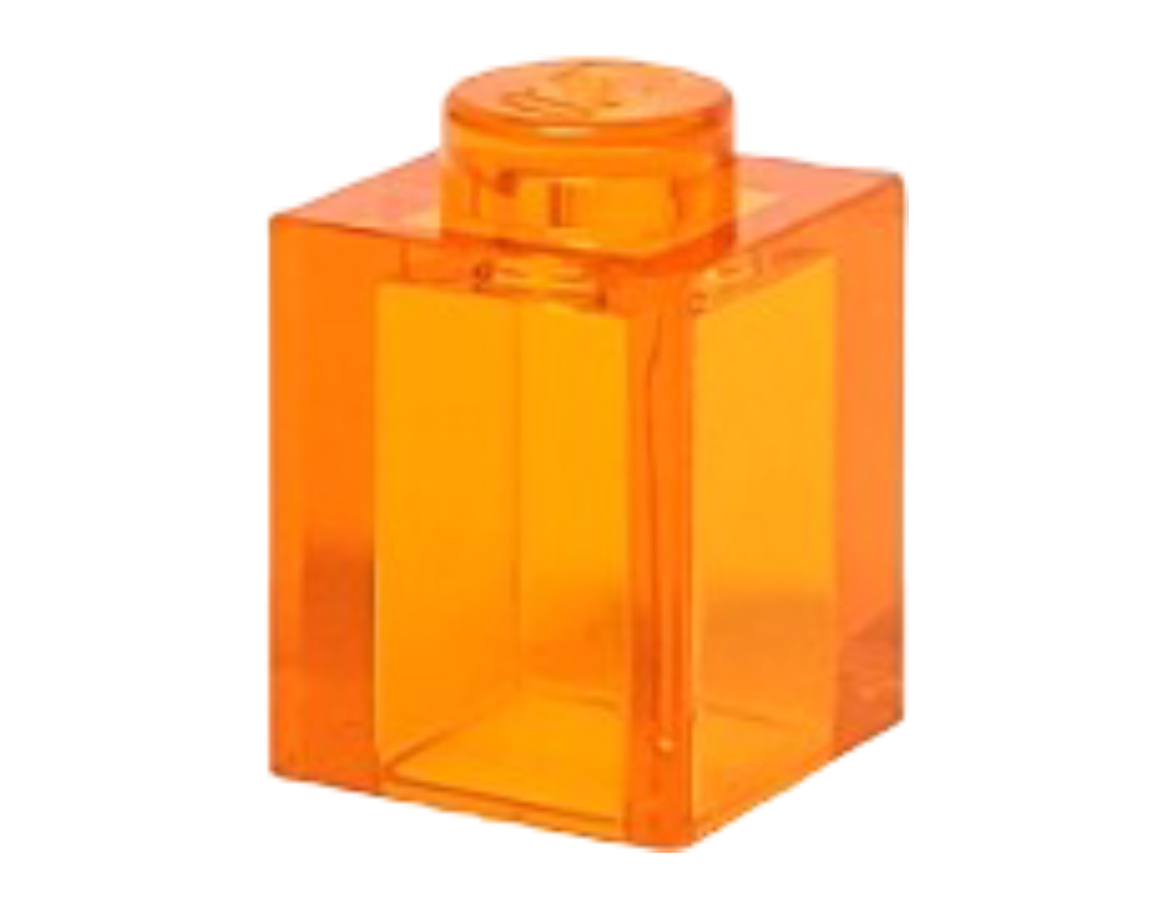 Brick - Transparent Orange (1x1)
