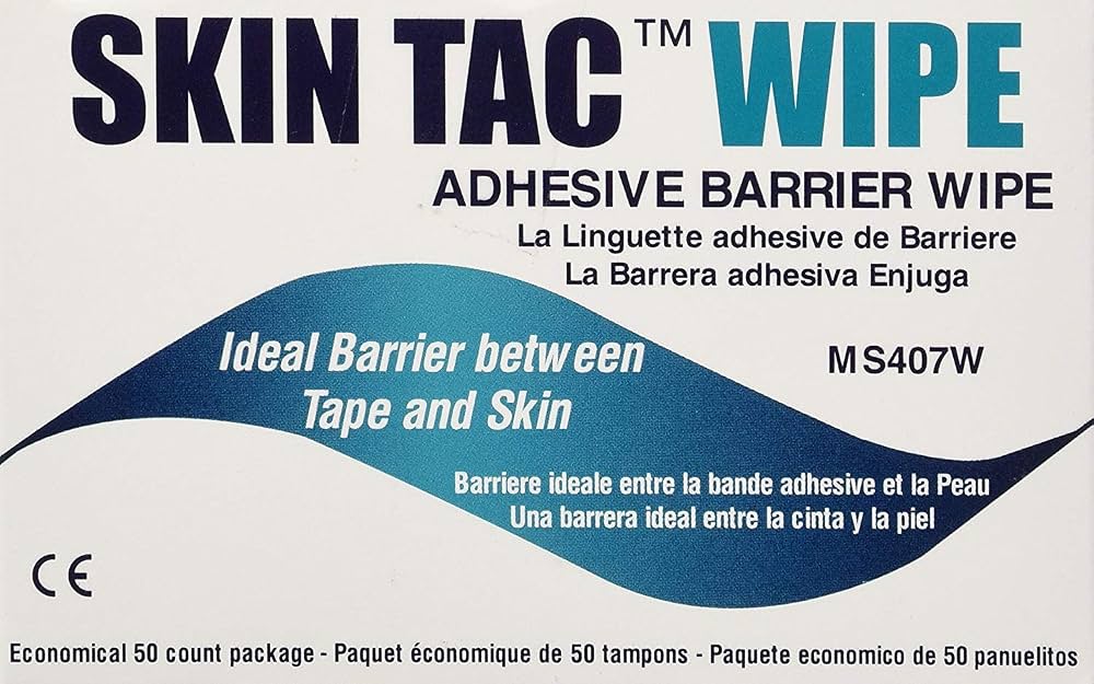 Skin-Tac: MS 407W Adhesive Barrier Wipes (Pack of 50)