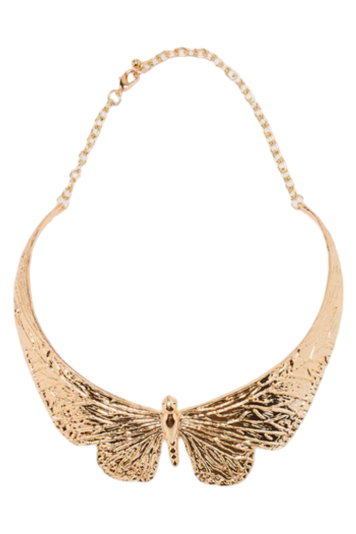 Fly High Butterfly Choker Necklace (Gold)