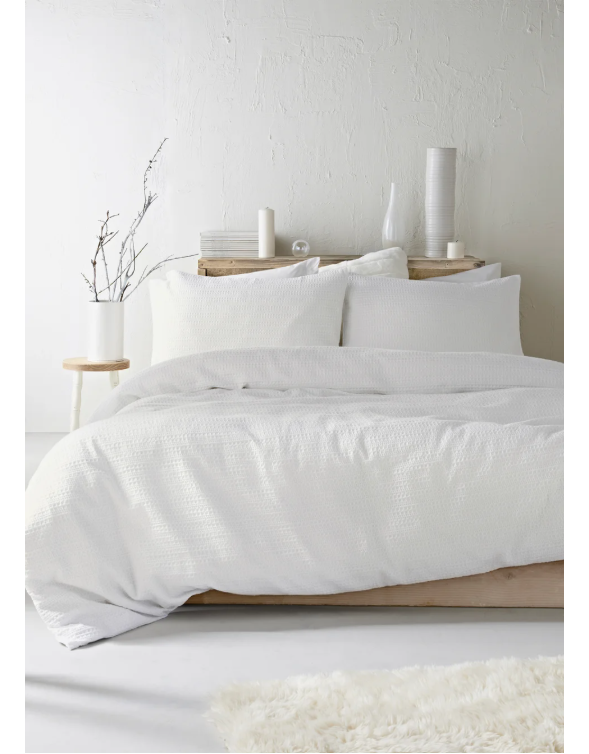 Cotton White Waffle Duvet Cover