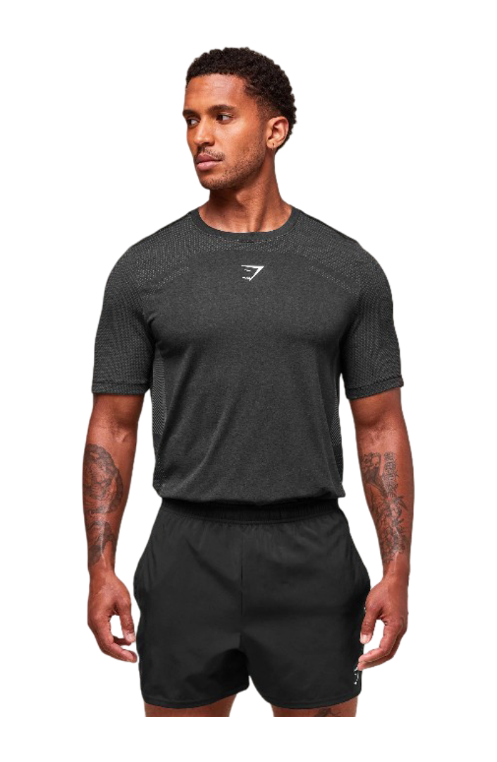 Lightweight Seamless T-Shirt (Black/Silhouette Grey)