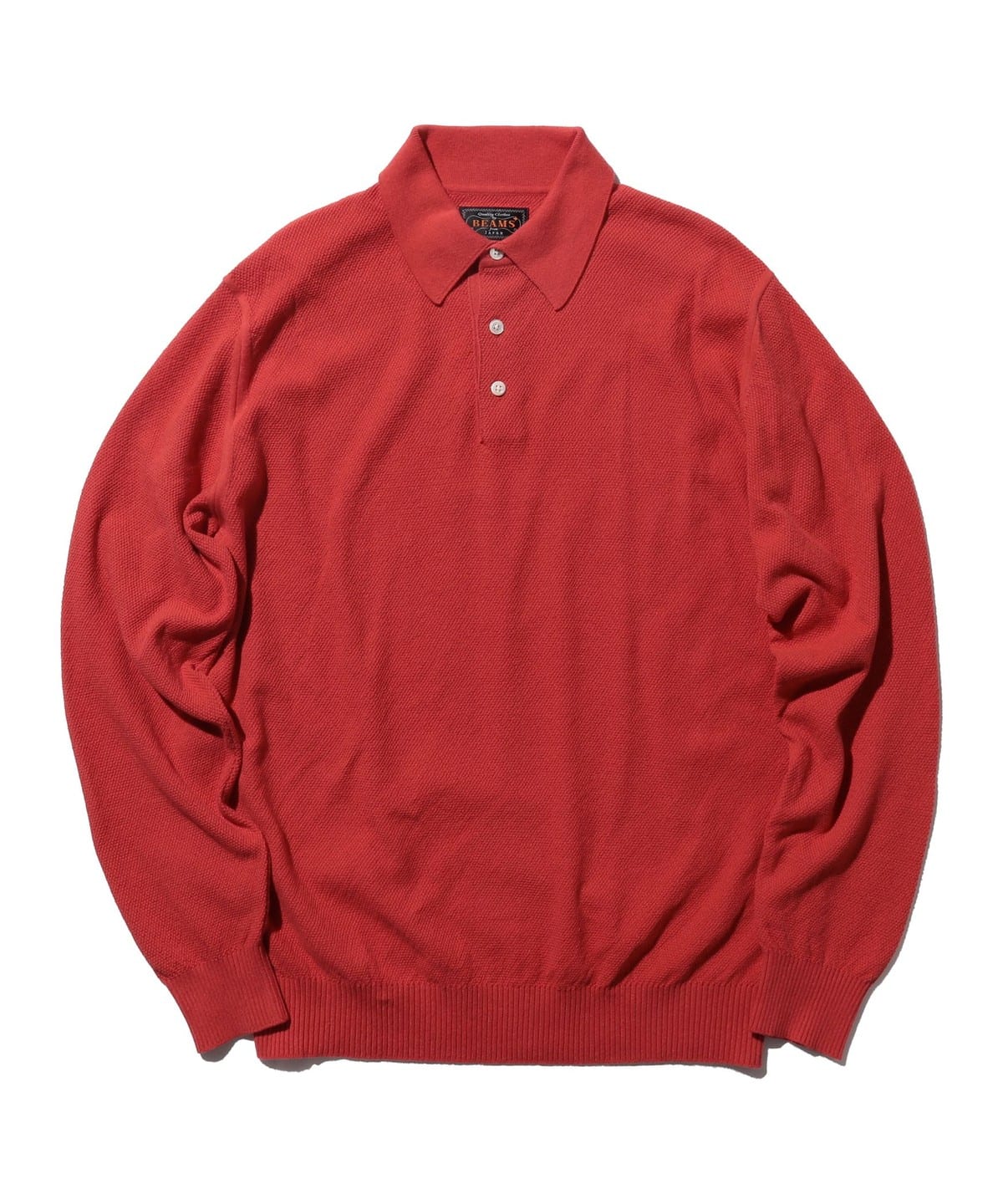 Beams Plus: Knit Polo Pique (Red)