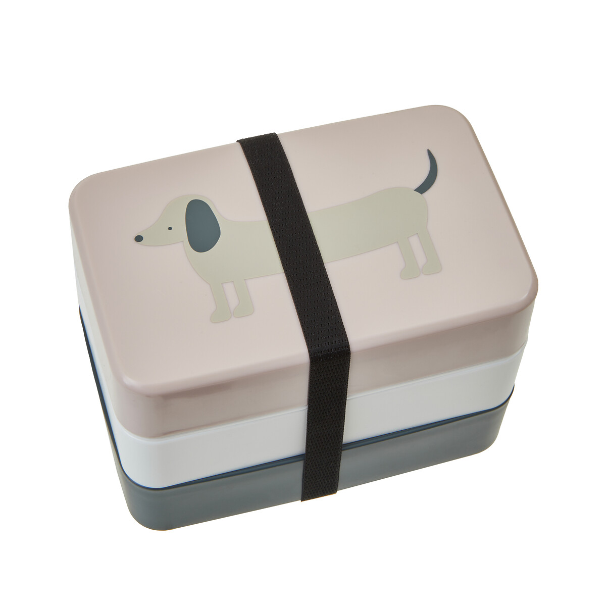 Lunch Box With Cutlery (Dog Print - Cream)