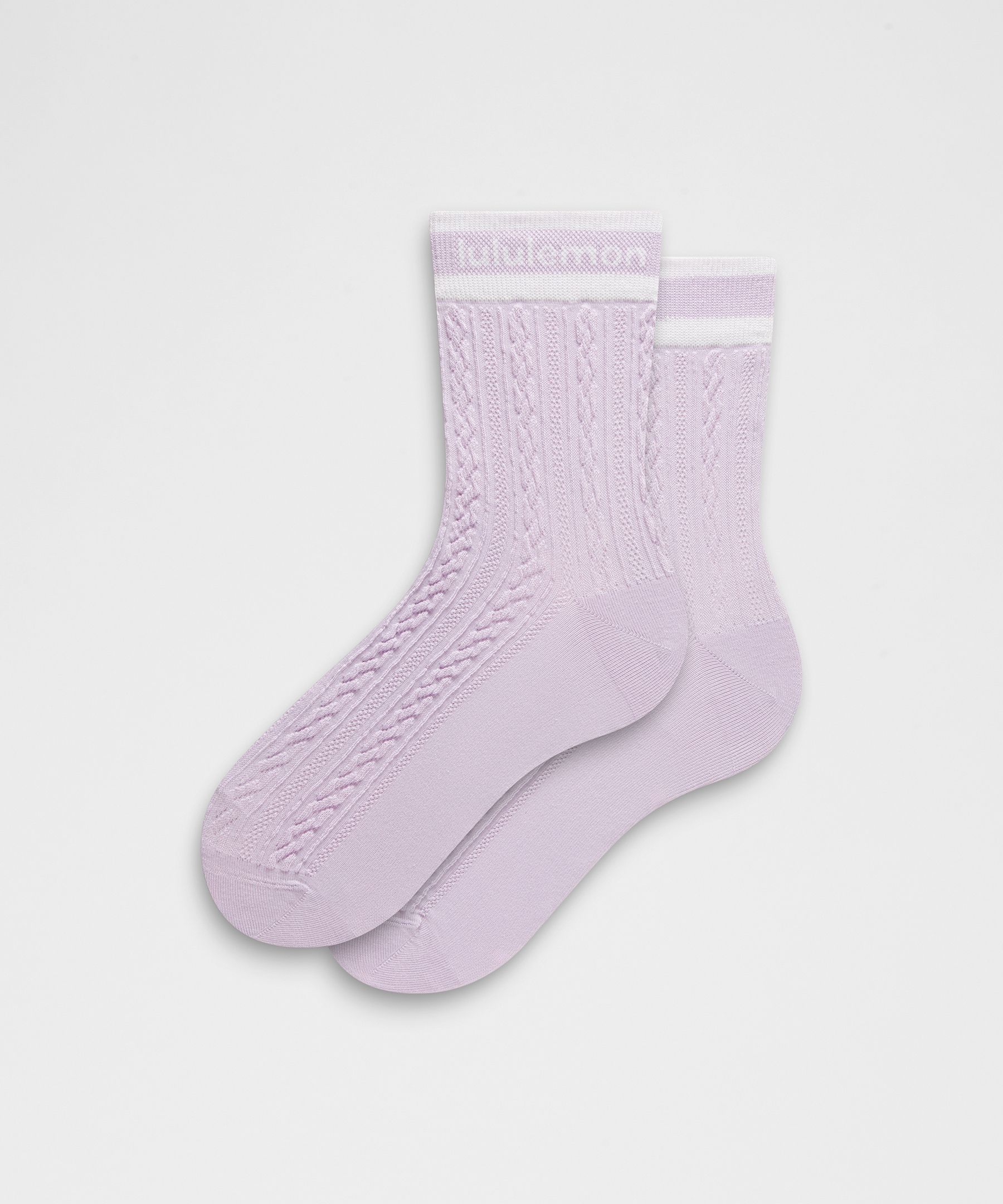 Unisex Cable Knit Quarter Socks (Purple)