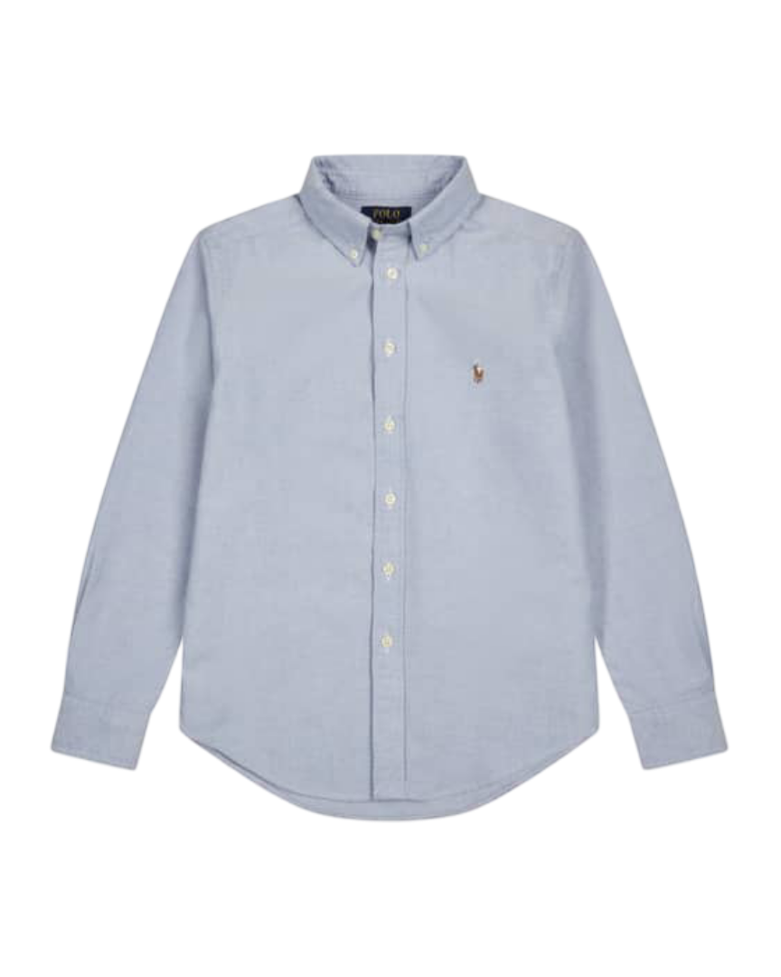 Polo Ralph Lauren: Button-Down Collar Logo-Embroidered Cotton Oxford Shirt (Gray)