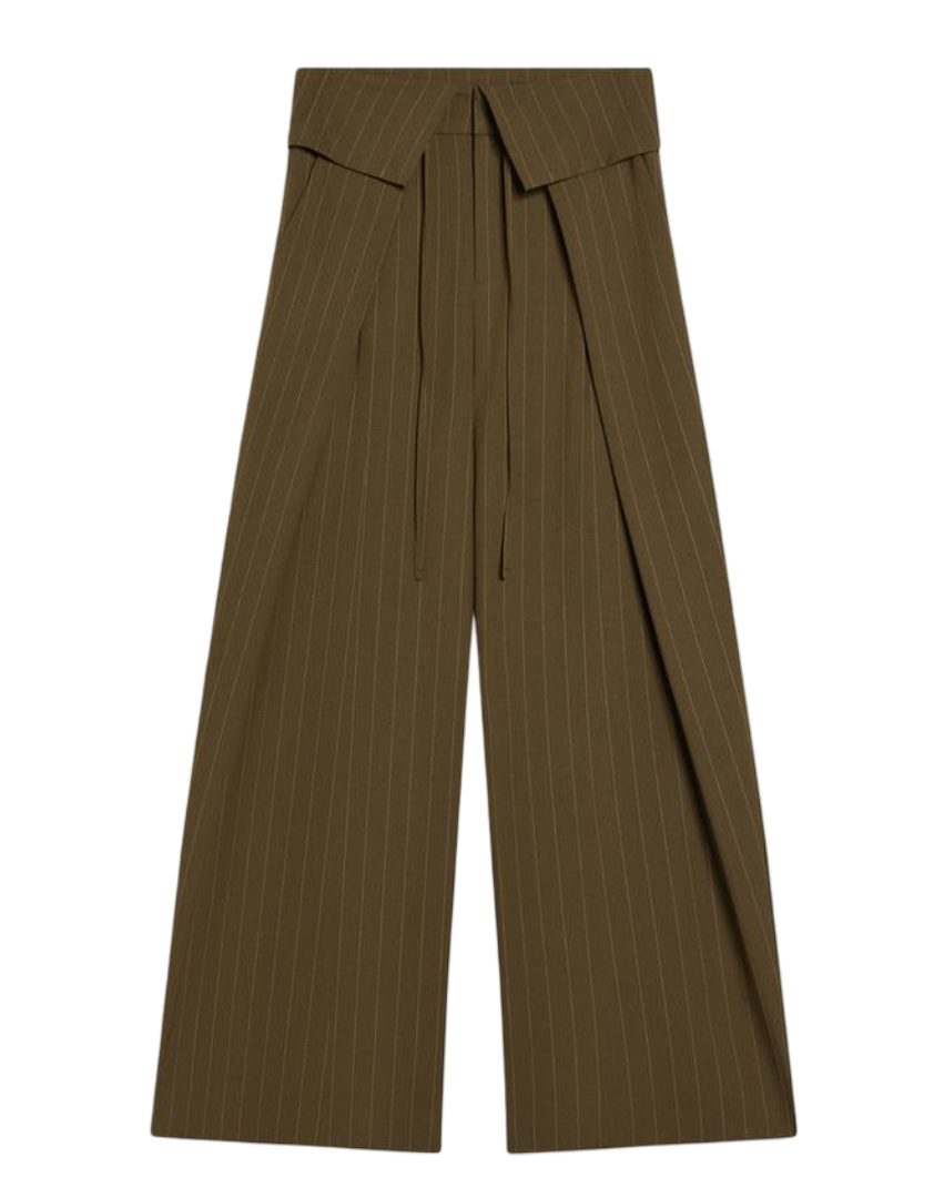 Turn Up Waist Darted Trousers