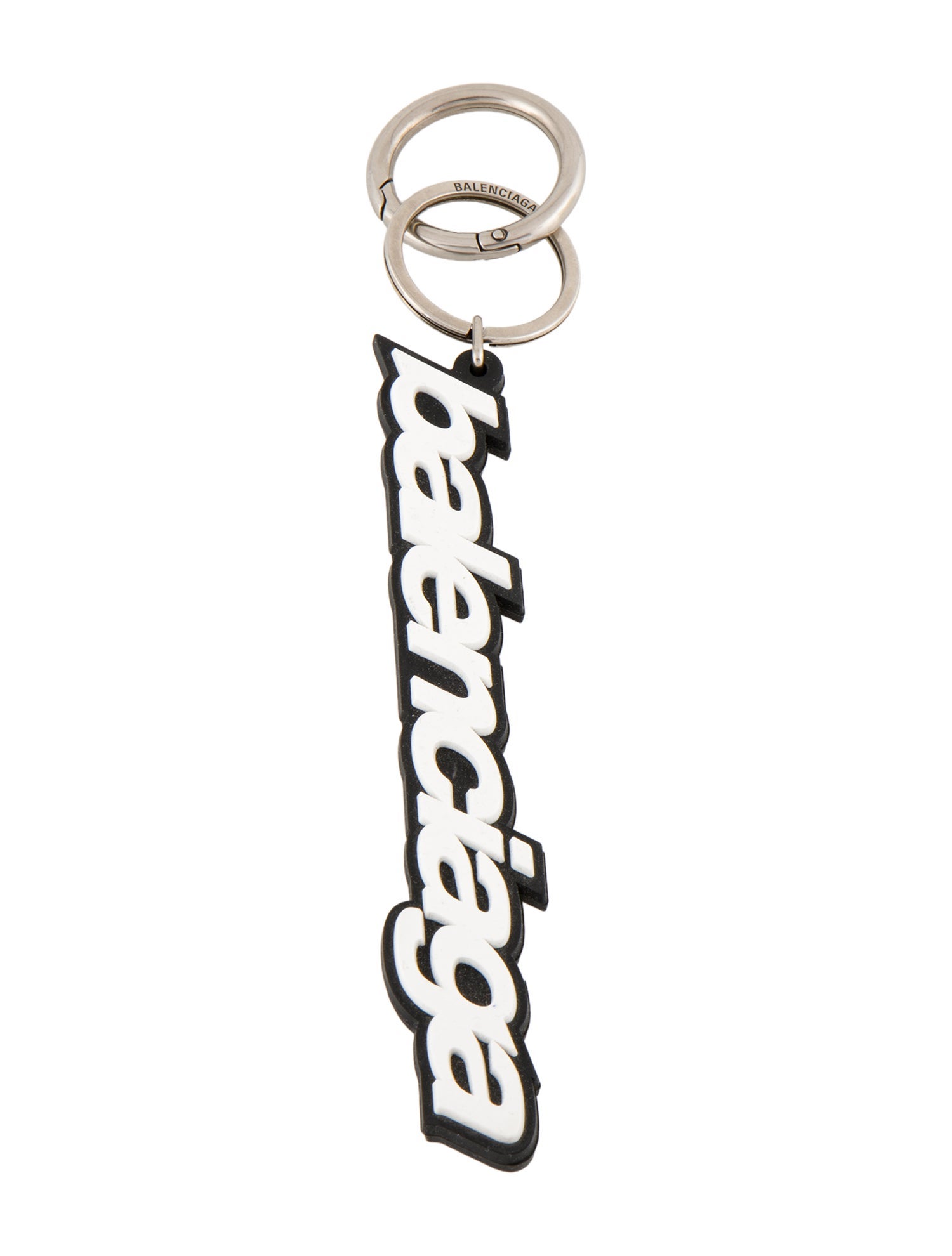 Balenciaga: Keychain (Black and White Rubber)