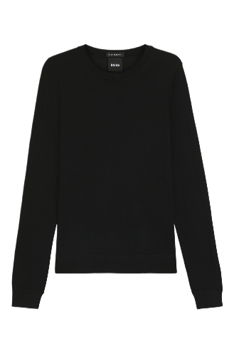 Crew-Neck Sweater In Superfine Merino Wool (Black)