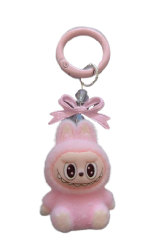Labubu: Plush Toy Keyring (Pink)