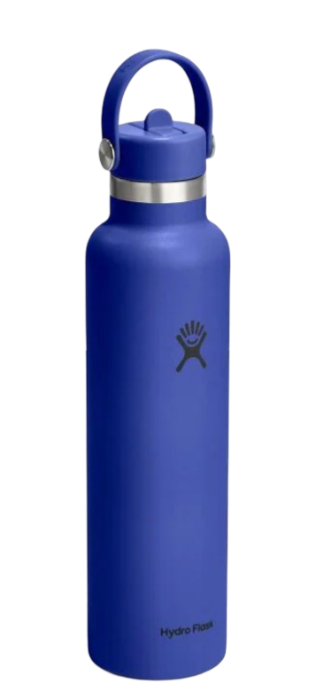 Standard Mouth with Flex Straw Cap - 24oz (Capri Blue)