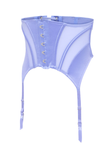 Slipper Satin Garter Belt (Purple Prism)