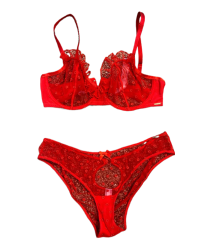 Savage X Fenty: Lace Lingerie Set (Red)