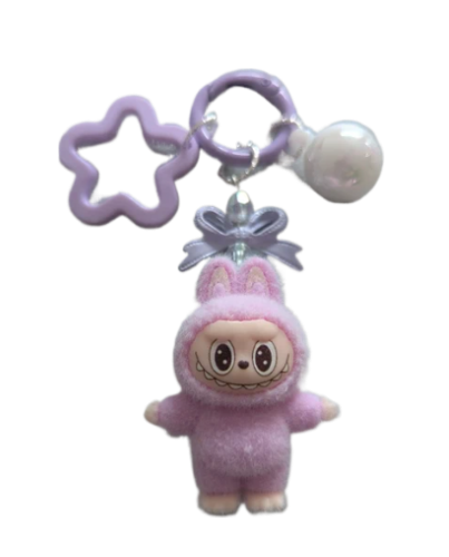 Labubu: Plush Toy Keyring (Purple)