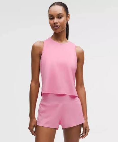 Women's Lightweight Waist-Length Running Tank Top (Pink)