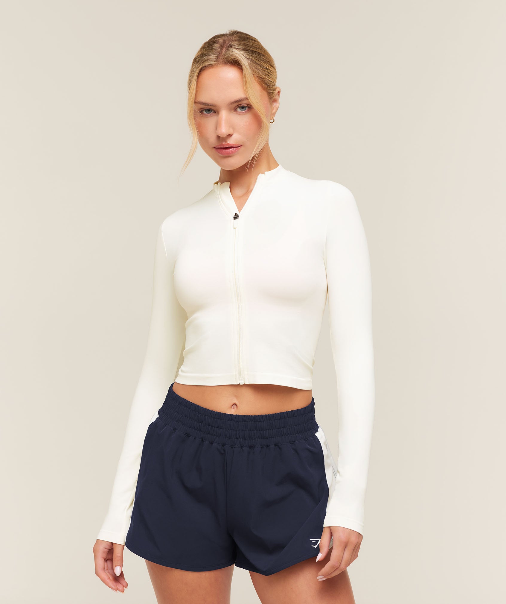 Women's Gymshark Everyday Seamless Zip Tracktop (Soft White)