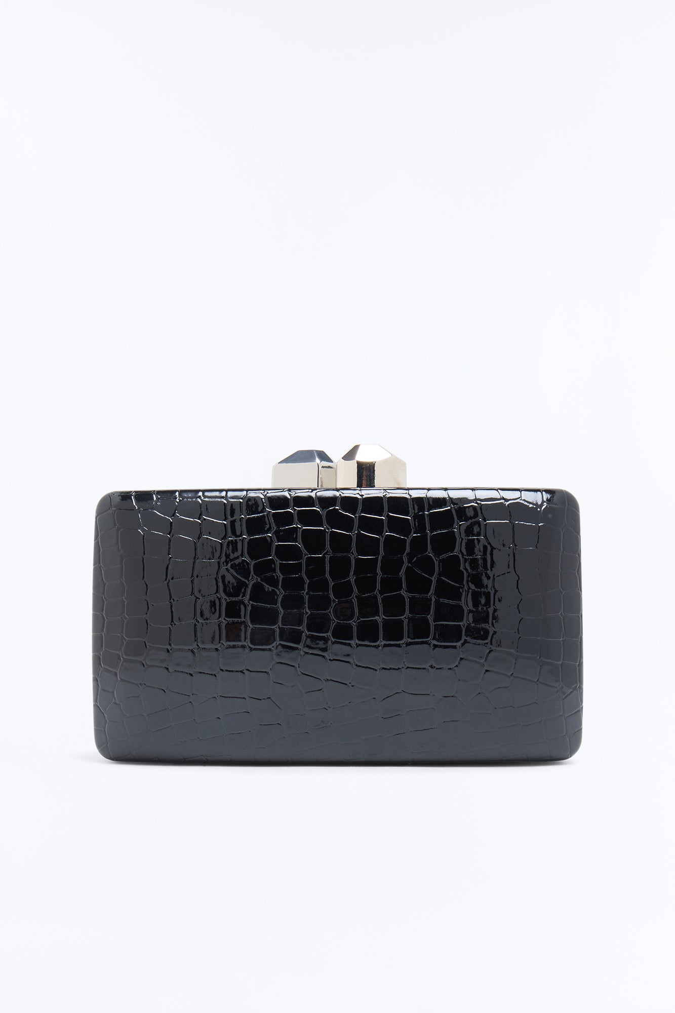 Women's Late In The Night Faux Leather Clutch (Black)
