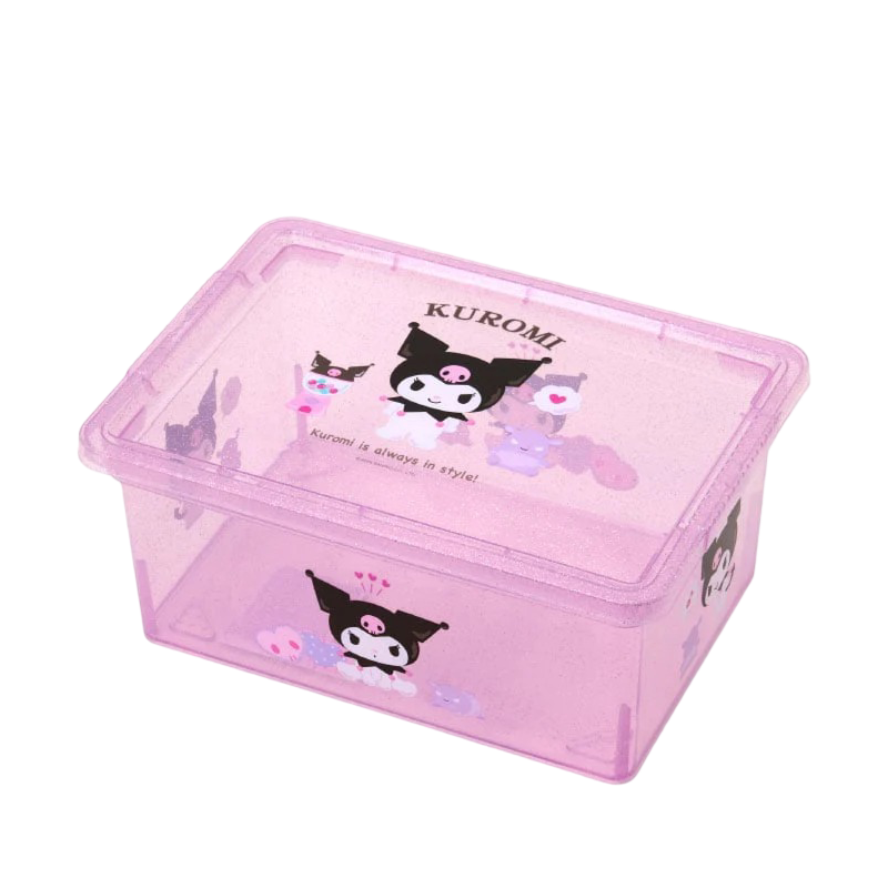 Kuromi Clear Glitter Storage Bin (Small)