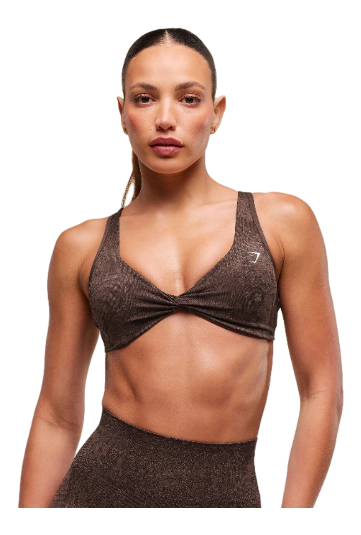 Adapt Animal X Whitney Seamless Twist Front Bra (Archive Brown/Soft Brown)
