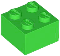 Brick - Bright Green (2 x 2)