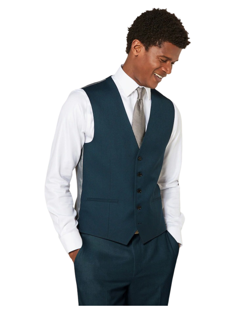 Structured Suit Vest (Petrol Blue)