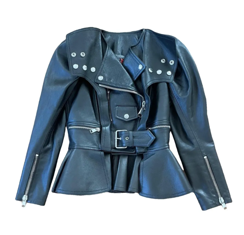 Alexander Mcqueen: Leather Biker Jacket (Black)