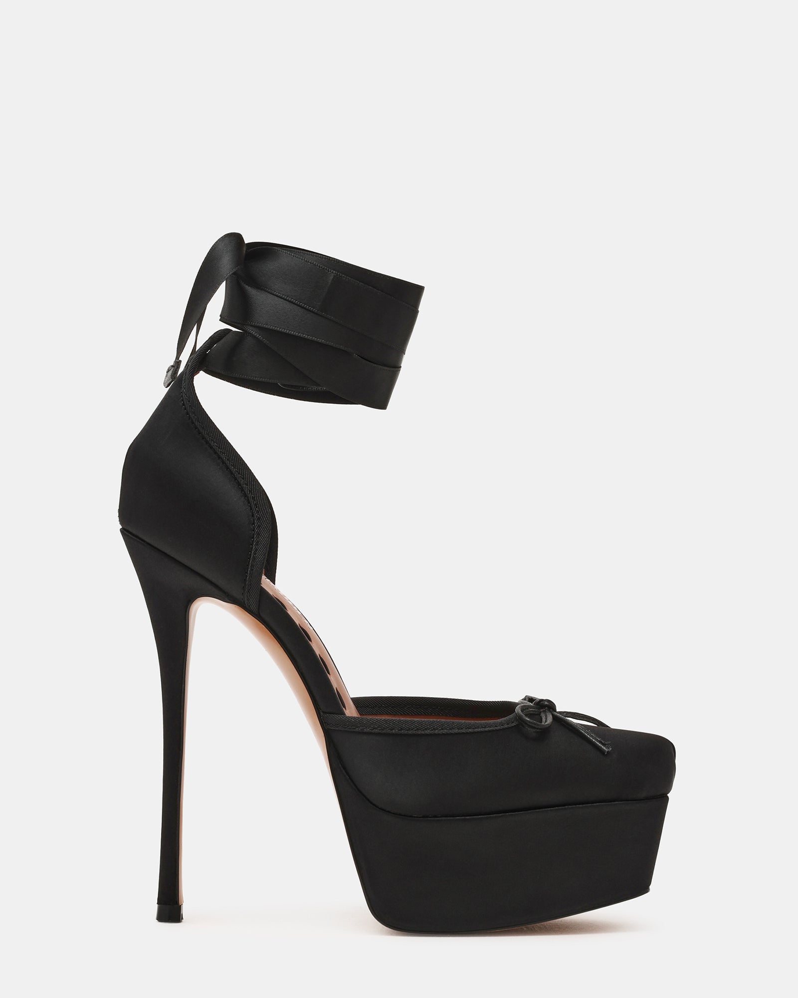 Women's LISTEN High Heels (Black Satin)