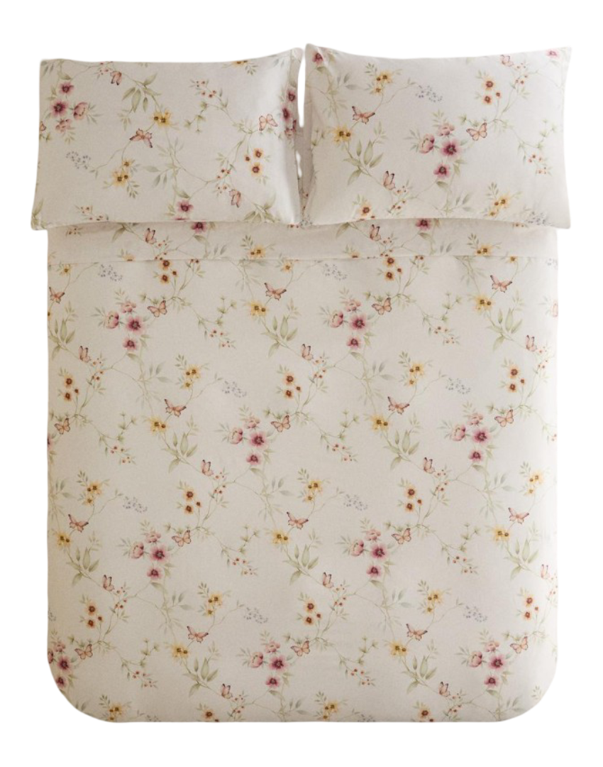 Floral Print Sateen Duvet Cover