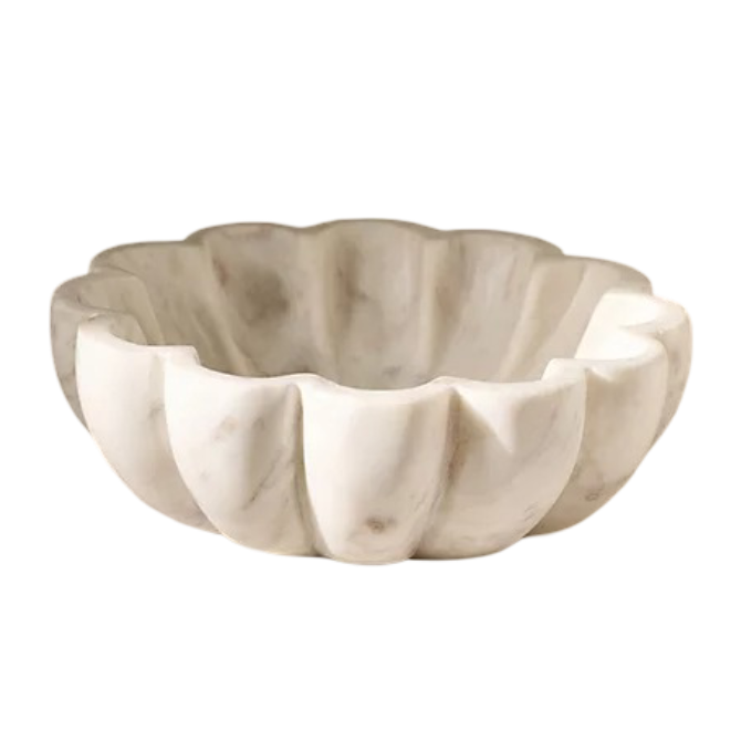 Larton Scalloped Marble Bowl