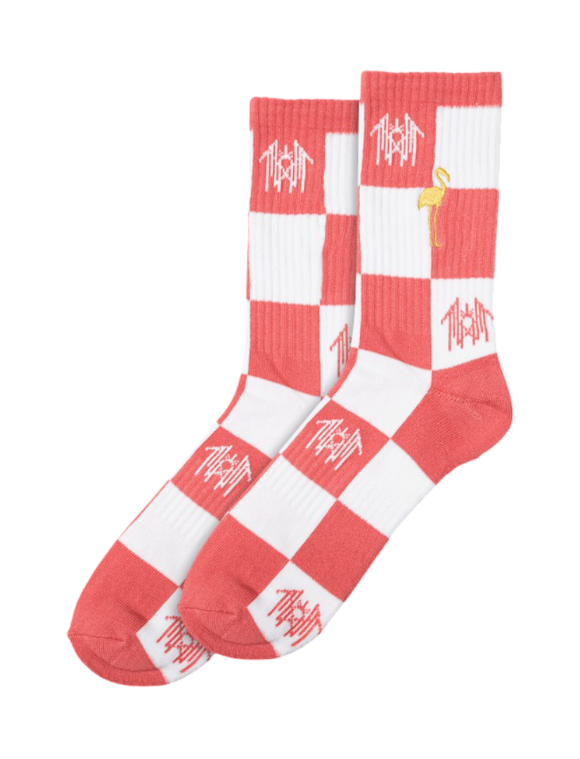 Flamingo Checkerboard Socks