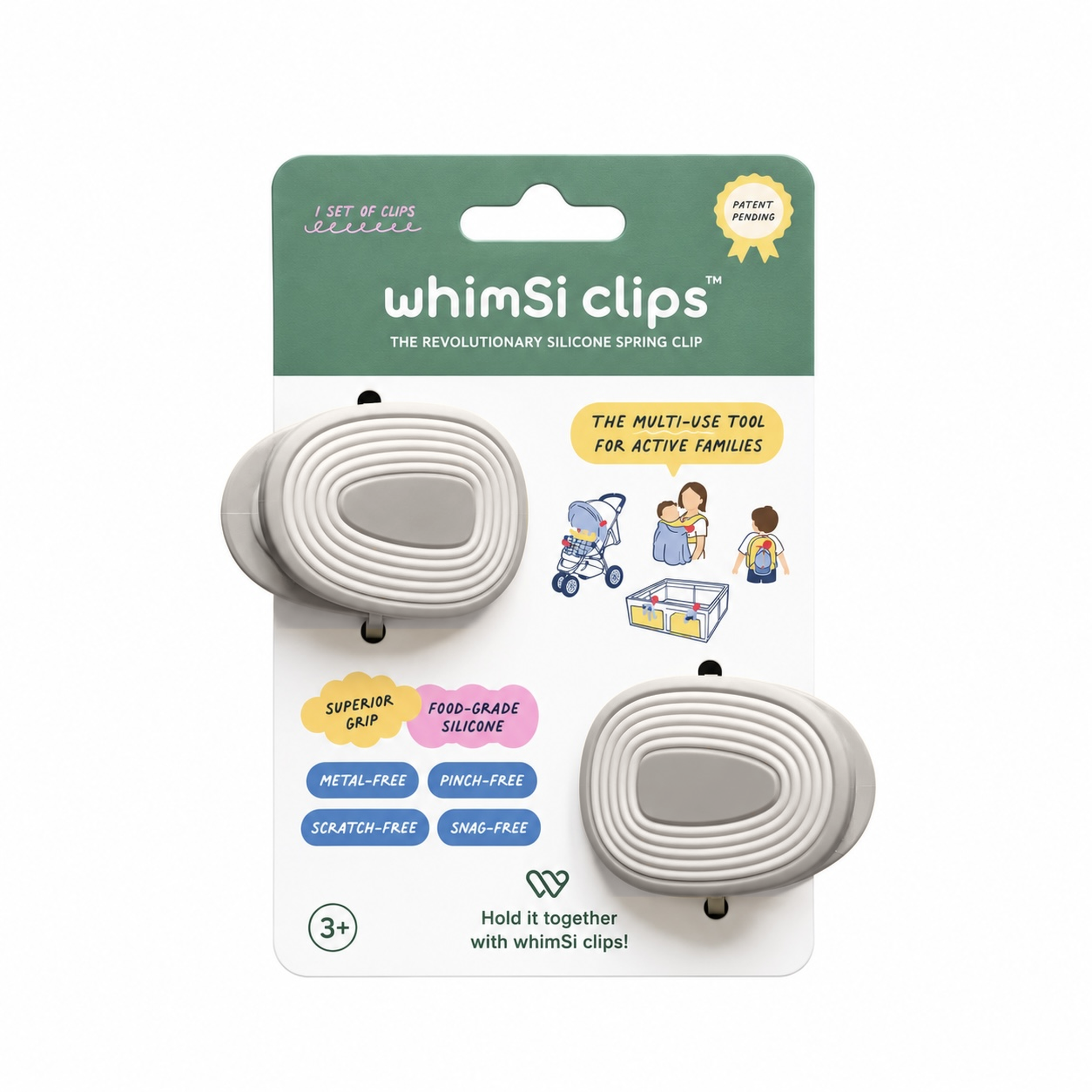WhimSi: Silicone Stroller Clips (Set of 2)