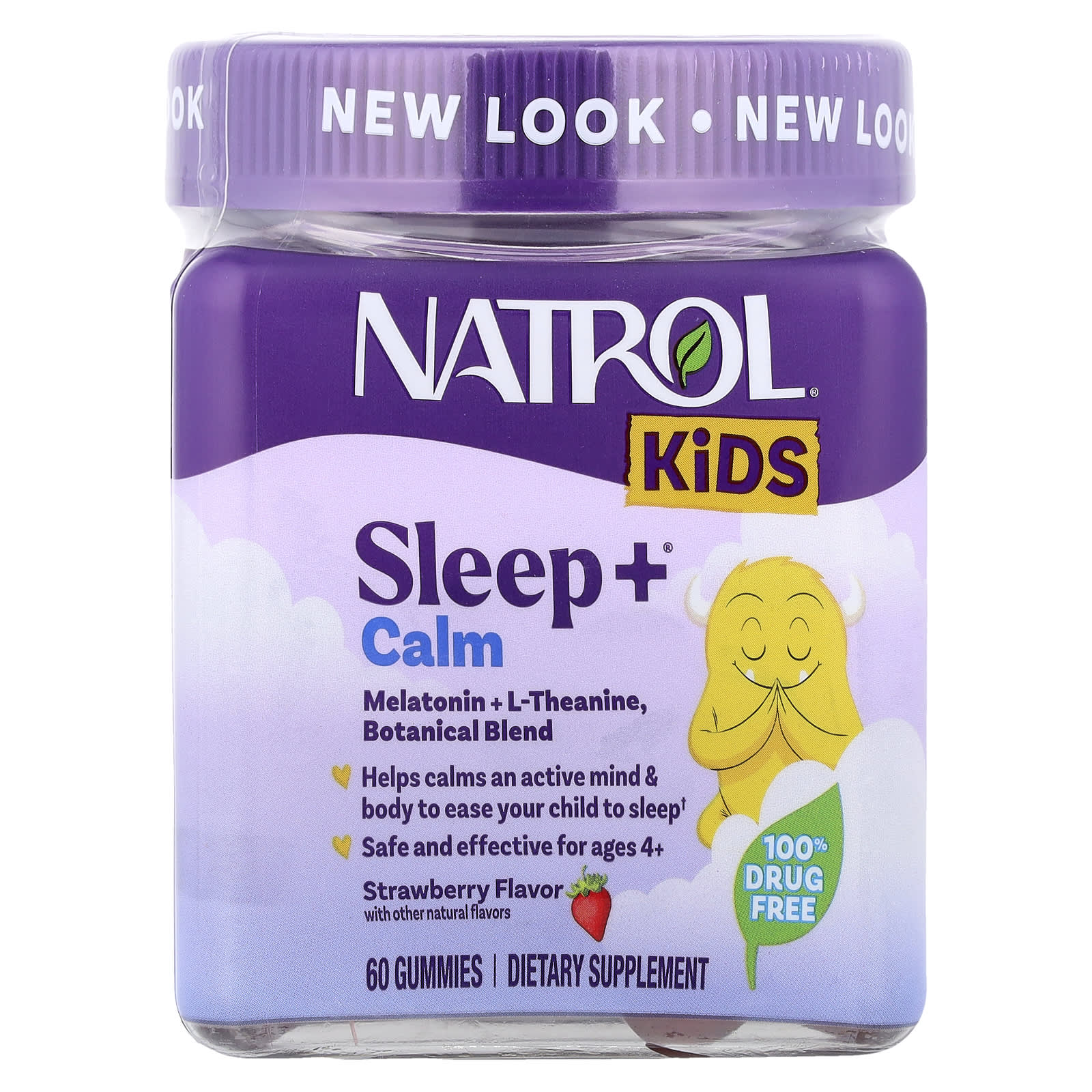Natrol: Kids Sleep + Calm Gummies (Strawberry, Age 4+, 60 Gummies)