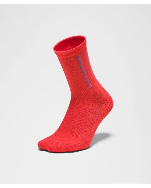 Unisex Power Stride Cushion Crew Socks (Red)