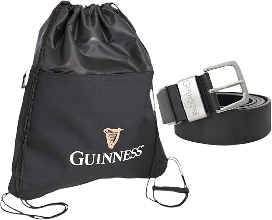 Guinness: Leather Adjustable Belt & Water Resistant Drawstring Bag