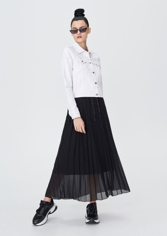 Women's Pleated Midi Skirt