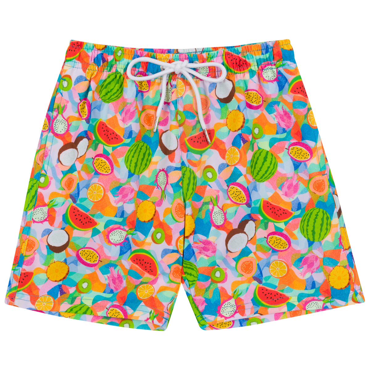 Boys Fruit-Maze Swim Trunks With Boxer Brief Liner